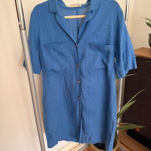 Everlane Blue Linen Dress